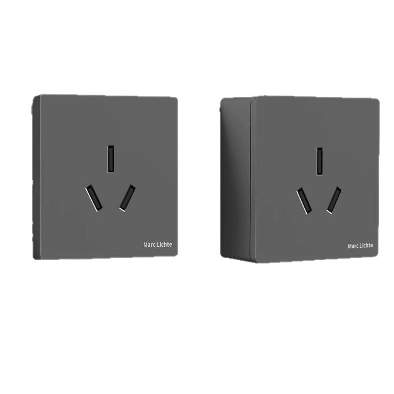Type 86 gray 25A three-hole socket plug three-pin 25-amp air conditioner socket water heater high-power wall socket