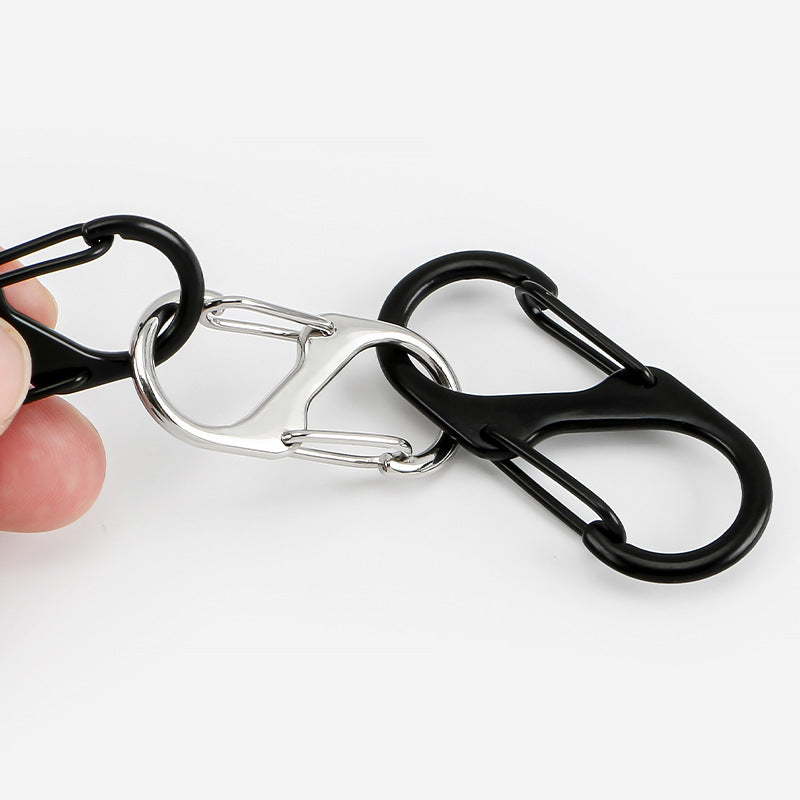 厂家现货S型登山扣异形双挂8字野外露营多功能户外背包快挂钩