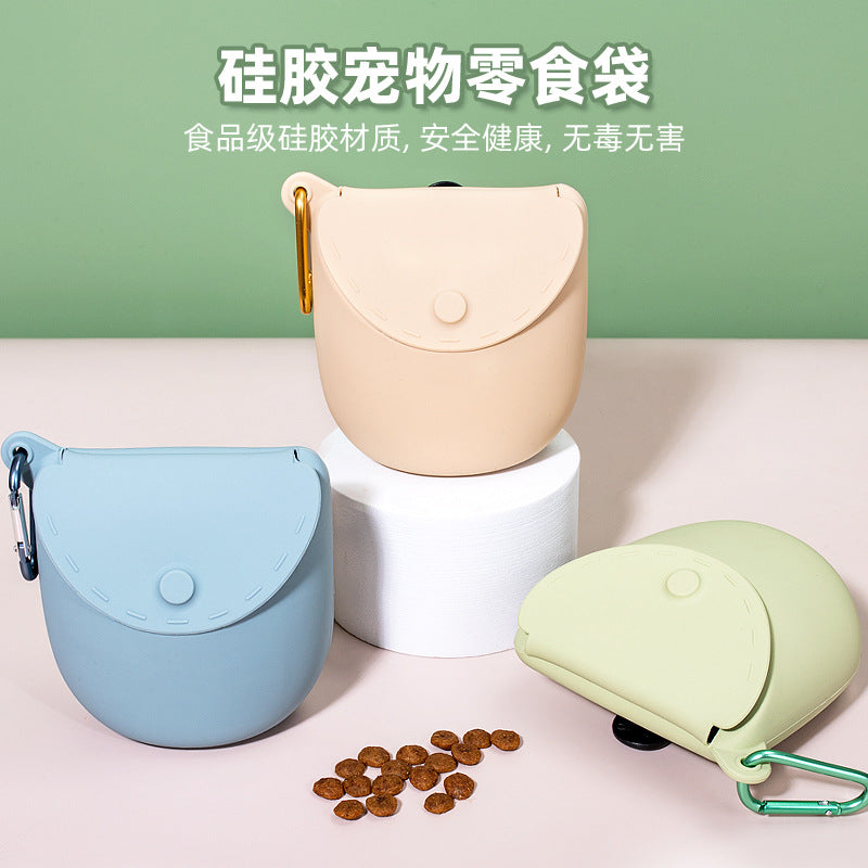 Cross-border pet snack bag, silicone dog food bag, portable dog training waist bag, dog snack bag, dog training supplies