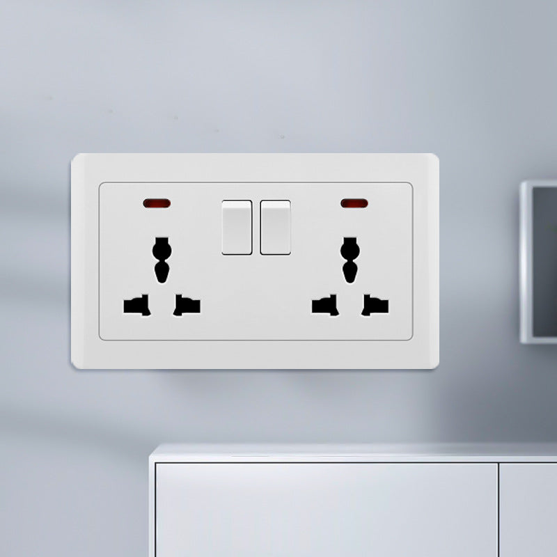 Manufacturer Wholesale Engineering Switch Socket Type 86 Wall Switch Panel Open Double Control Five Hole Sitting Plug Plug