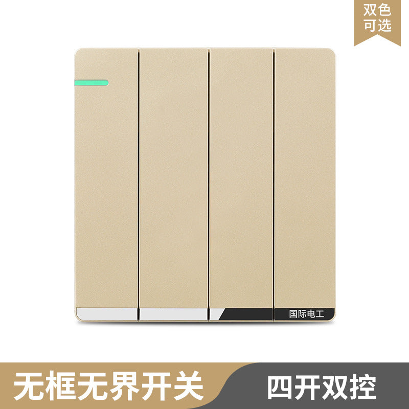 International Electrician 86 type concealed large board gray household porous wall power supply one open five hole switch socket panel