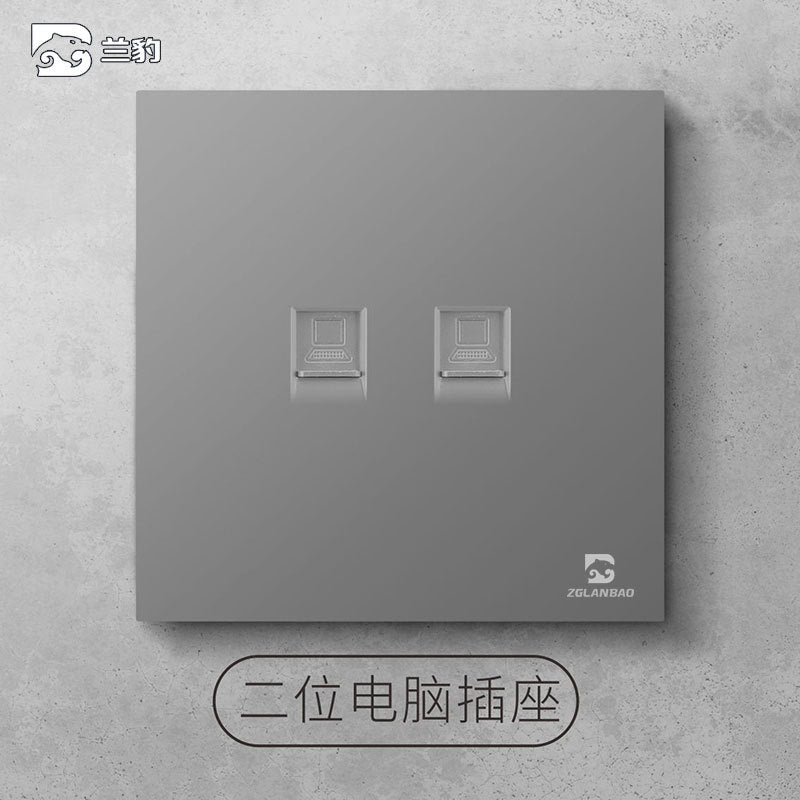 Wholesale Household Dark Grey Five-hole Socket 86 Concealed Two and Three Poles One Open Single Double Control Plug Switch Panel