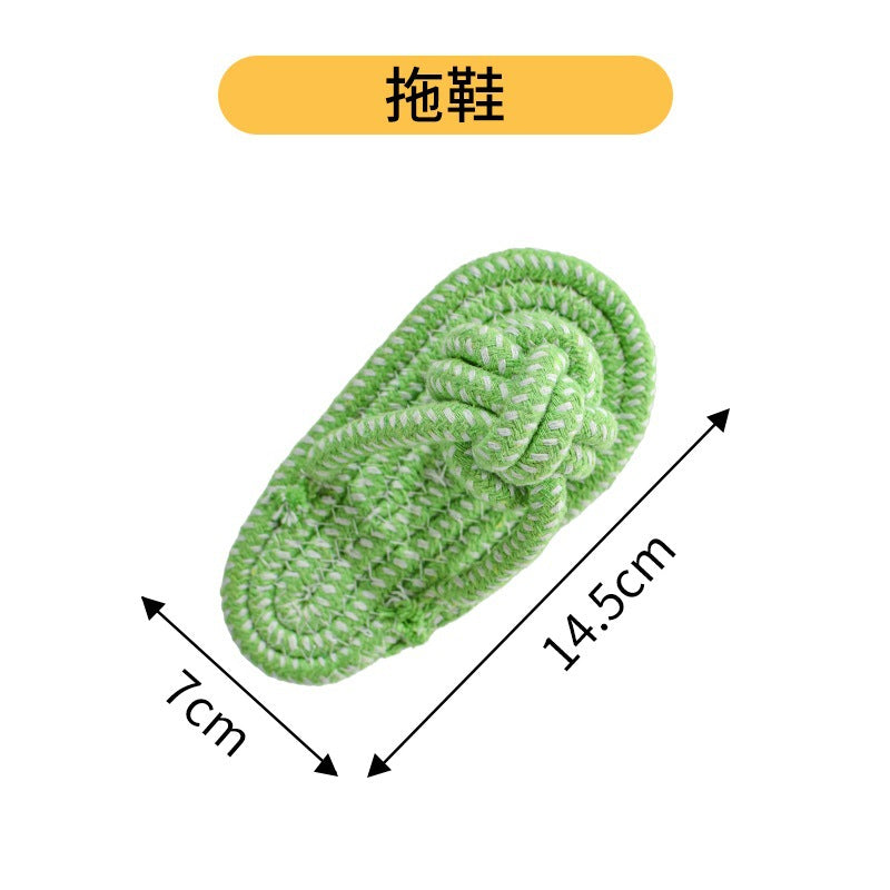 Dog Toys Grinding Teeth Bite-resistant Knot Slippers Small Medium Large Dog Teddy Golden Retriever Bigbear Pet Supplies