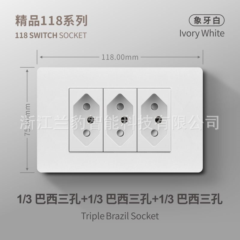 Thai American standard socket panel 118 type switch Italian American standard six-hole USB wall international multi-function three-hole Europe