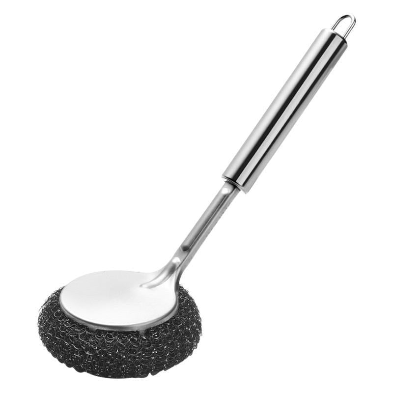 Japanese pot brush household brush pot artifact kitchen supplies decontamination descaling washing pot cleaning brush plus long handle steel wire ball