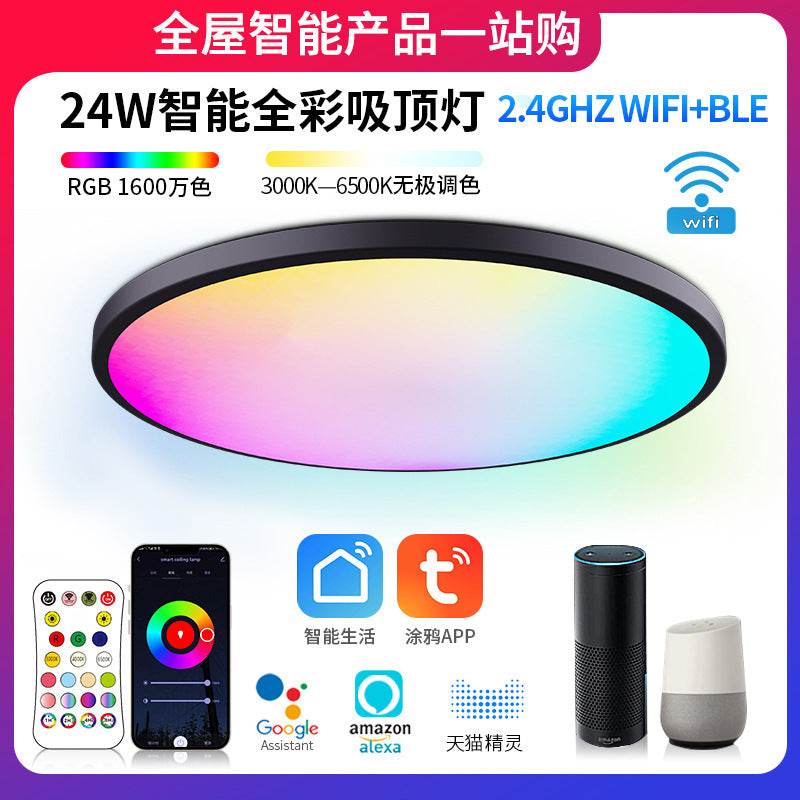 Amazon's new ceiling light RGBCW full-color dimming and color matching smart graffiti APP Bluetooth voice ceiling light