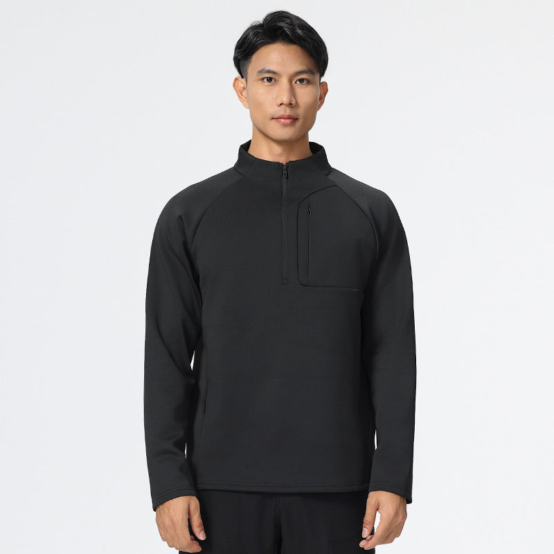 Di's same semi-zipper quick-drying clothes, sports tops, men's outdoor T-shirts, fashion training, cycling, running, fitness clothes.