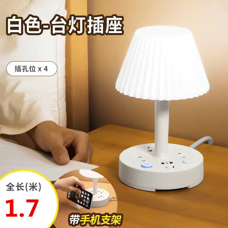 Smart LED Desk Lamp Dimmable Reading Desk Lamp Bedroom Bedside Lamp Student Dormitory Soft Light Eye Protection Lamp USB Socket