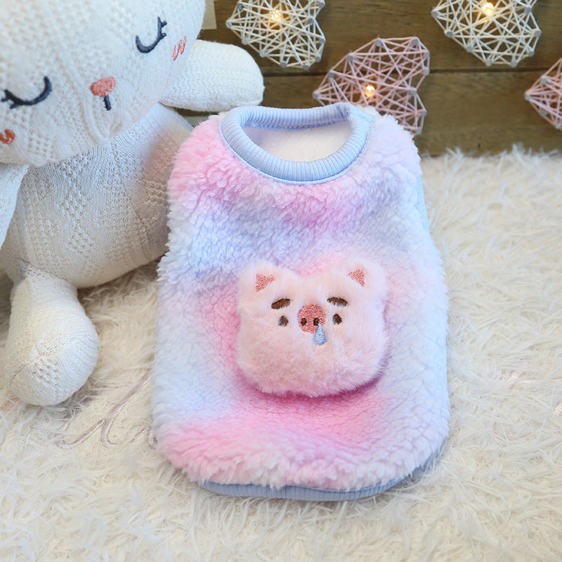Petstyle glutinous rice dumplings milk dog clothes, cute fluffy puppy dog puppy kitten clothes, newborn cat