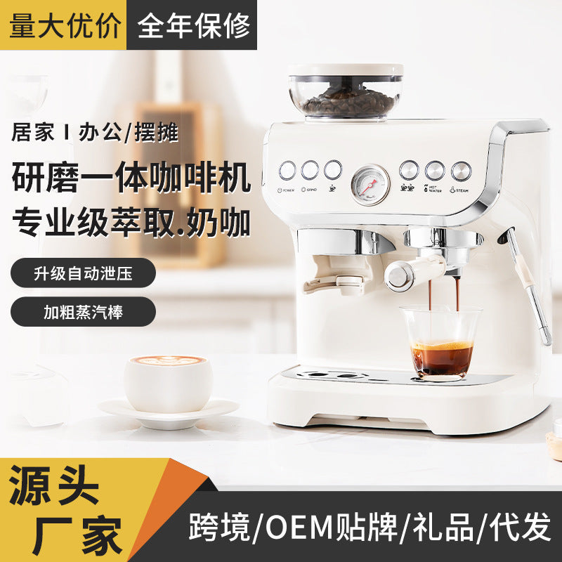 Cross-border foreign trade, espresso machine, concentrated household and commercial automatic high-pressure steam grinding machine in stock