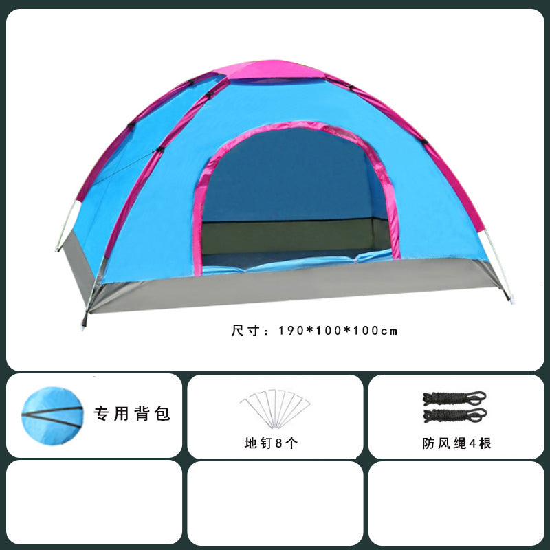Tent outdoor 2 people camping Thickened equipment Portable automatic pop-up 3-4 people camping Outdoor rain protection Beach sun protection