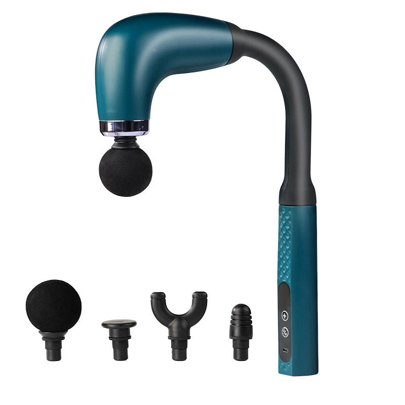 Cross-border hot-selling U-shaped curved hook fascia gun, electric massage, silent muscle relaxation, fitness lengthening and beating back LCD more