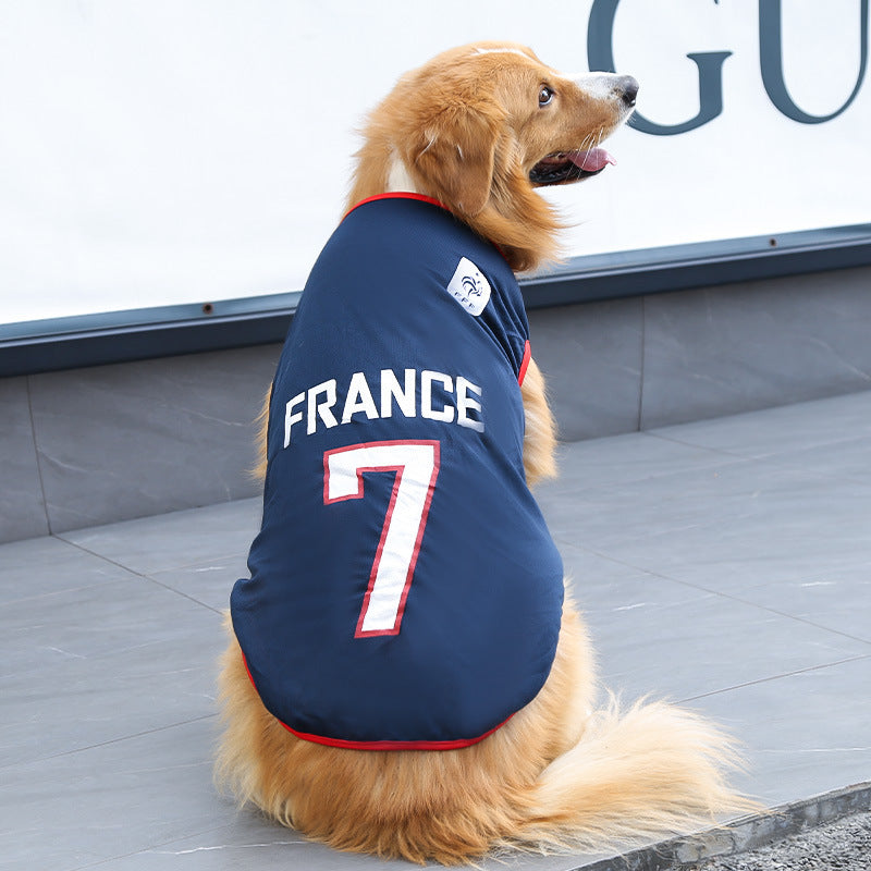 Dog Clothes World Cup Jerseys Thin Medium Large Dog Golden Retriever Teddy Bigbear Husky Samo Corgi Summer Clothing