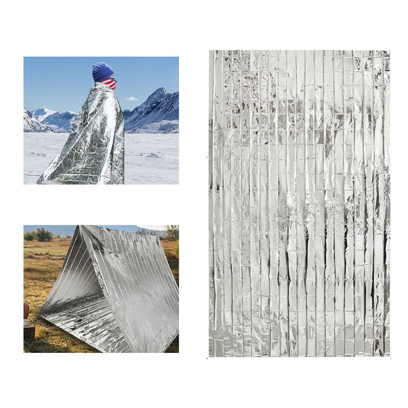 Spot wholesale, outdoor survival first aid blanket, thermal insulation blanket, double-sided silver sunscreen blanket, portable emergency survival equipment