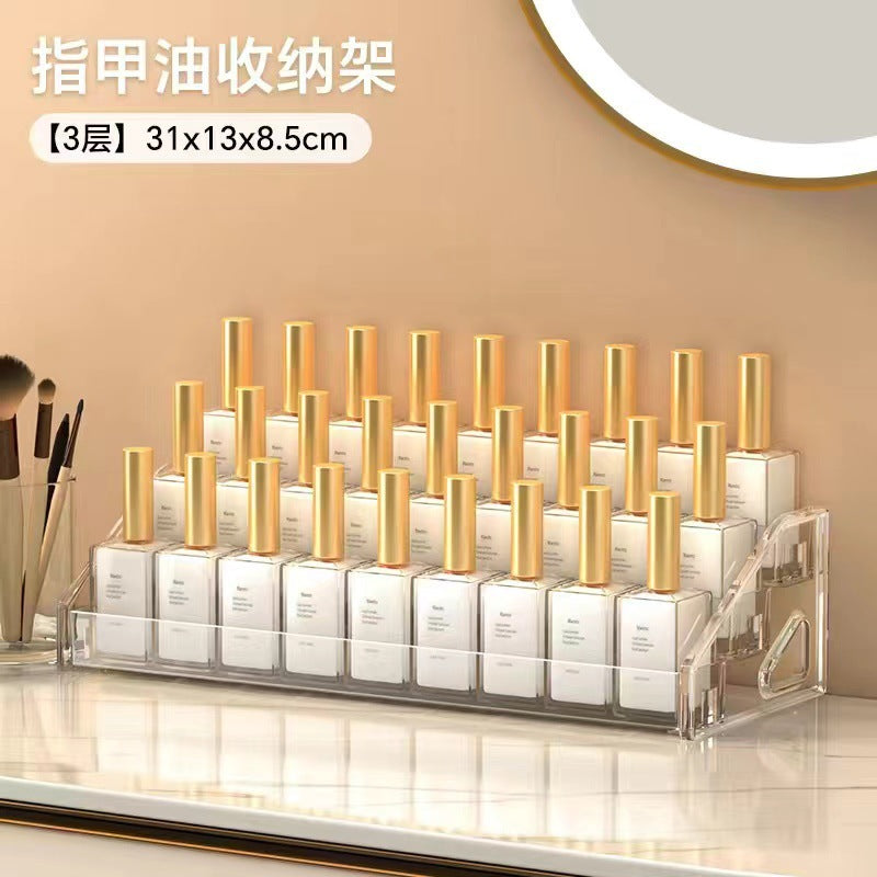 Nail art storage box, multi-layer transparent nail polish display stand, home daily lipstick, cosmetics, nail polish glue rack