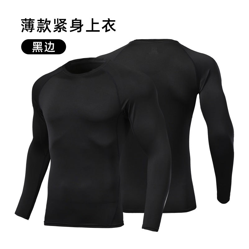 Sports tight suit, quick-drying moisture-absorbing football suit, running base, long-sleeved outdoor velvet thermal high-elastic cycling suit