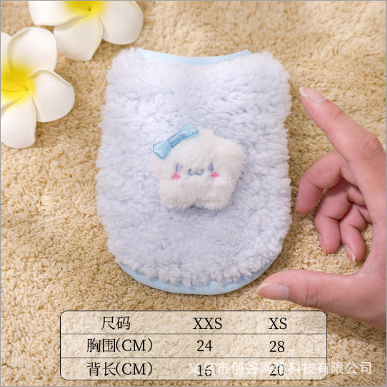 Supersmall kitten puppy dog clothes teddy puppy teacup dog newborn full moon autumn and winter milk dog milk cat vest