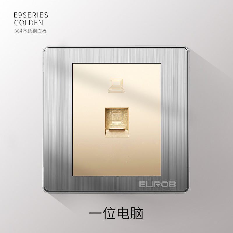 Open switch socket household silver 86 type 5 five-hole plug two or three plug double control wall air conditioner panel