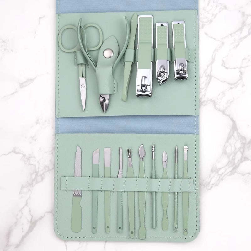 Nail clipper set Folding bag 16-piece set Beauty and manicure tools Special nail clippers set Nail clippers Nail clippers