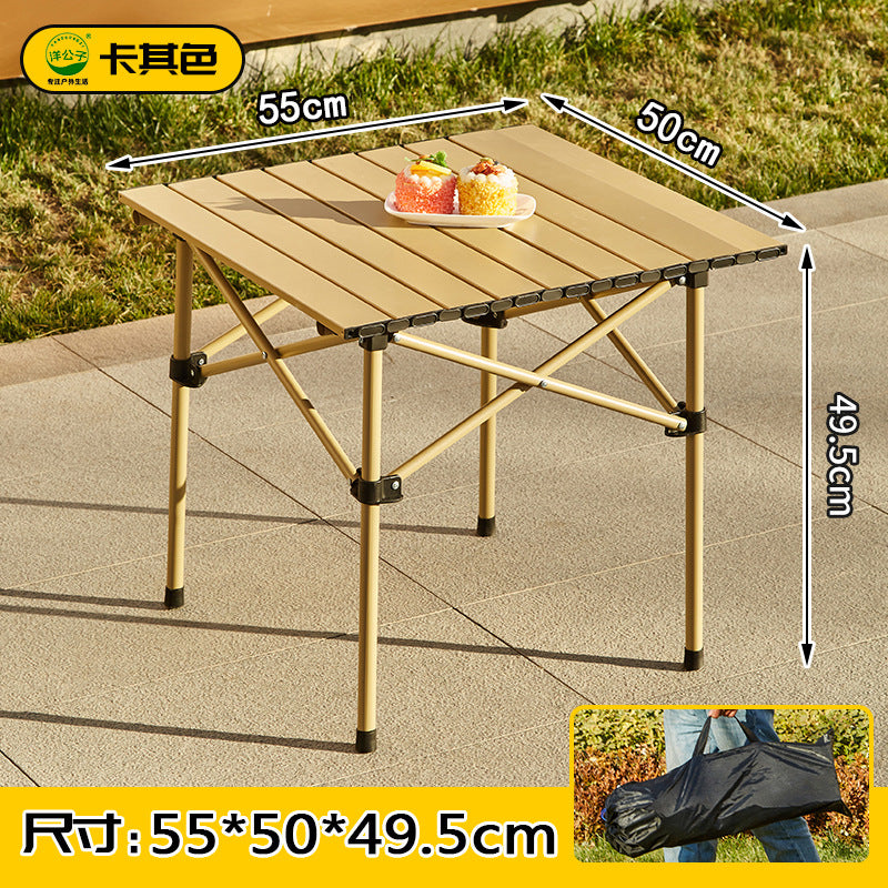 Outdoor folding table, egg roll table, camping table, portable picnic table and chairs, full set of camping equipment supplies