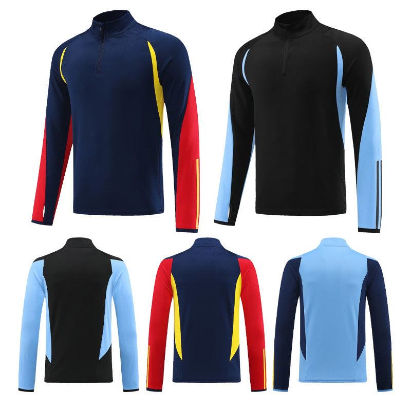 Autumn and winter training clothes jacket men's and women's long-sleeved football sports appearance clothes set custom LOGO quick-drying fitness clothes