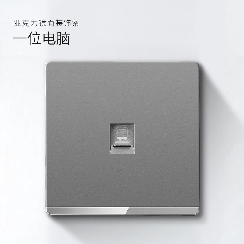 International plug, electrician switch socket 86 Household gray one-open 5-hole USB porous wall concealed panel
