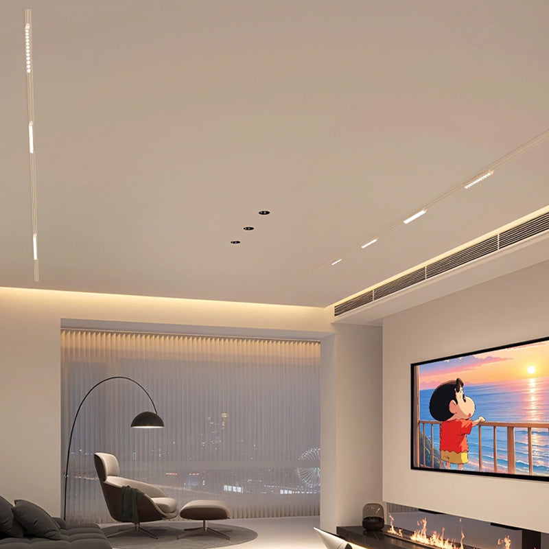 LED magnetic track light surface mounted commercial lighting intelligent embedded clothing shop background wall cob guide rail spotlight