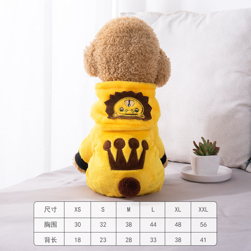 Pet clothes transformation clothes coral fleece autumn and winter dinosaur four-legged dog winter clothes cat pet clothing wholesale