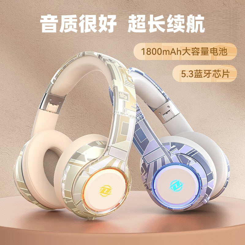 New private model Guochao headset high value colorful lights long battery life high bass explosion