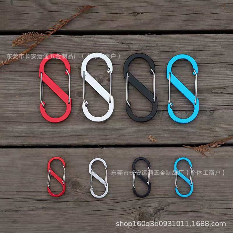 Zinc alloy S-shaped mountaineering buckle 8-shaped buckle backpack quick hanging outdoor camping multi-functional hook keychain