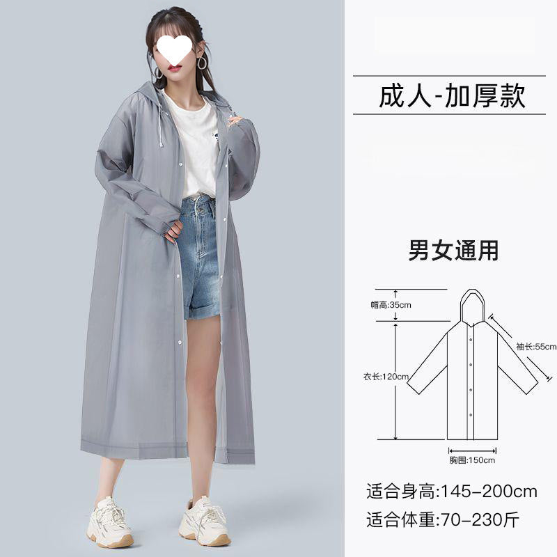 Non-disposable raincoats of good quality, men's and women's long mountaineering tourism ponchos, non-disposable rainstorm protection