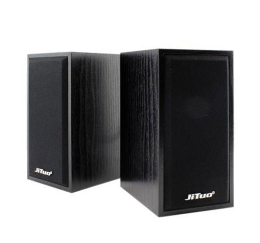 JT2801 Laptop Desktop Portable USB Powered Small Audio Wooden Speaker Computer Audio