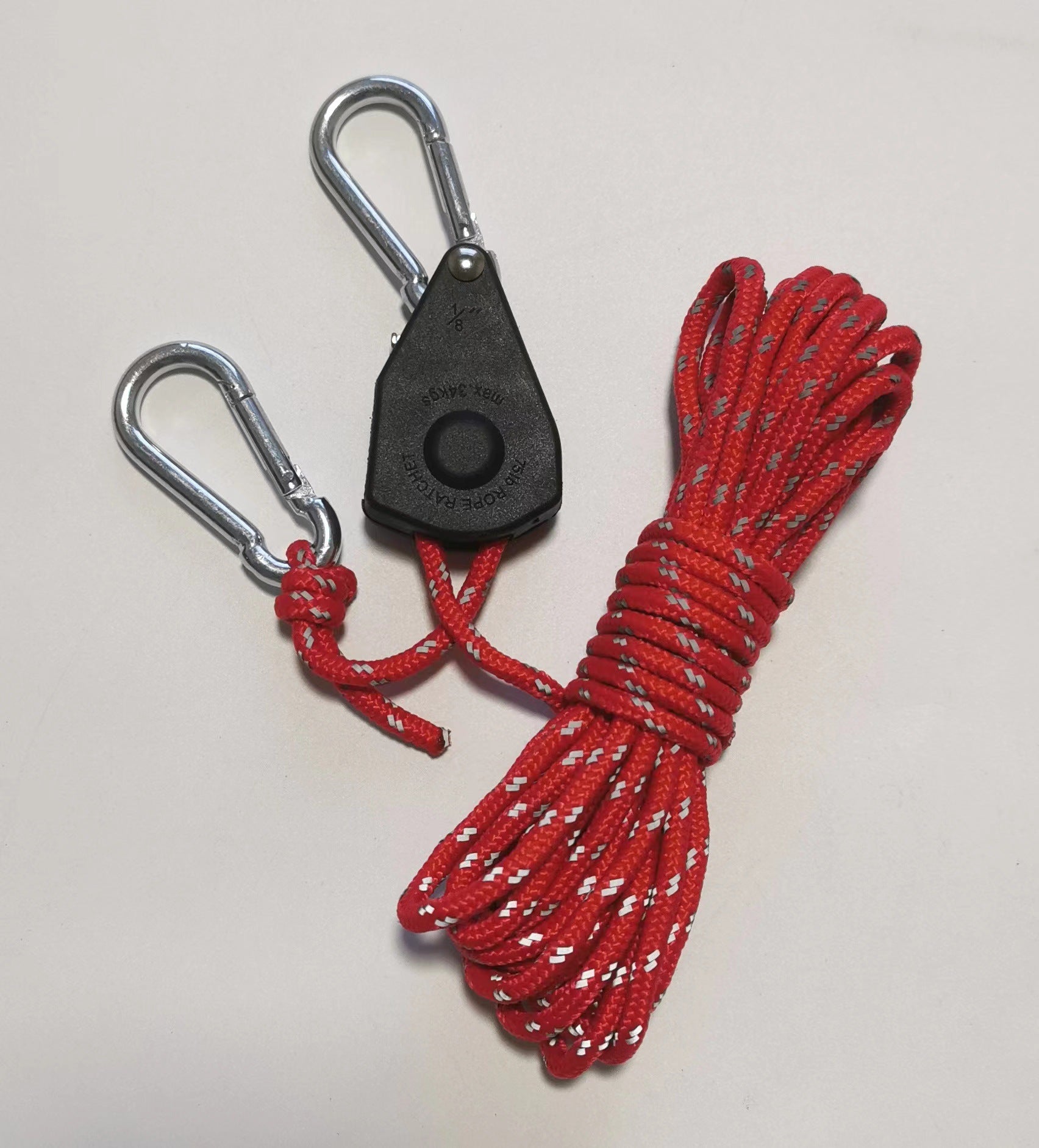 Outdoor camping canopy wind rope tent rope bold tensioner pulley buckle regulator reflective windproof rope lifting rope