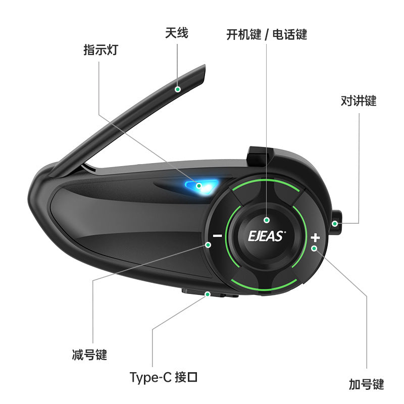 EJEAS Motorcycle Helmet Headset Mesh3.0 Mesh Intercom Technology 1000M Intercom Distance Support Co-tone