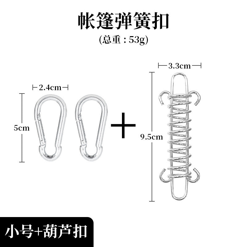 Reinforced outdoor camping tent spring buckle strong wind rope buckle stainless steel canopy tensile buckle pet traction rope buckle