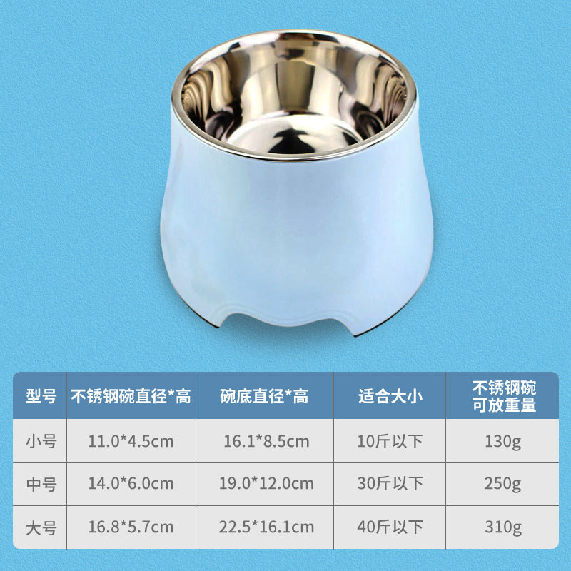 Dog bowl care, pet cervical spine anti-knock, food grade imitation porcelain, universal for cats and dogs, increased capacity, oblique mouth leak-proof