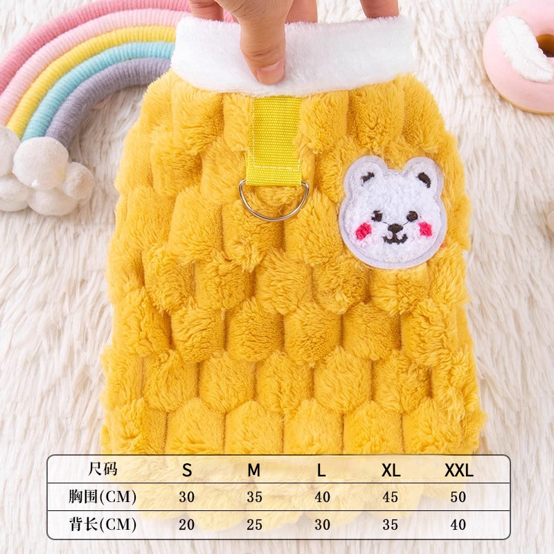Cat clothes autumn and winter anti-hair loss warm velvet vest British short ragdoll cat blue cat pet cat clothes