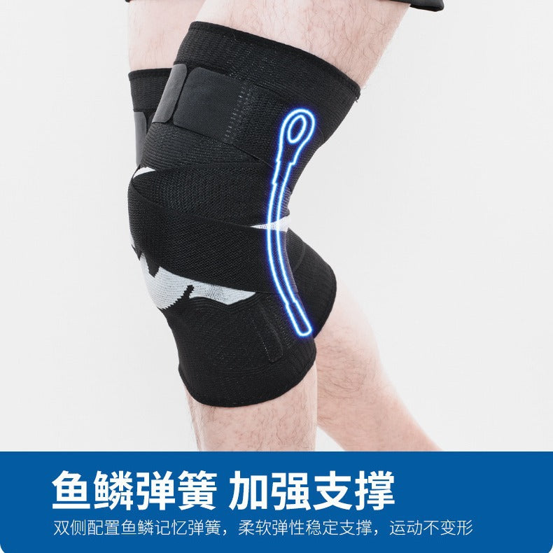 Silicone anti-skid shock-absorbing knee pads, spring support knee pads, sports knee pads, straps, pressurized basketball running joint protection