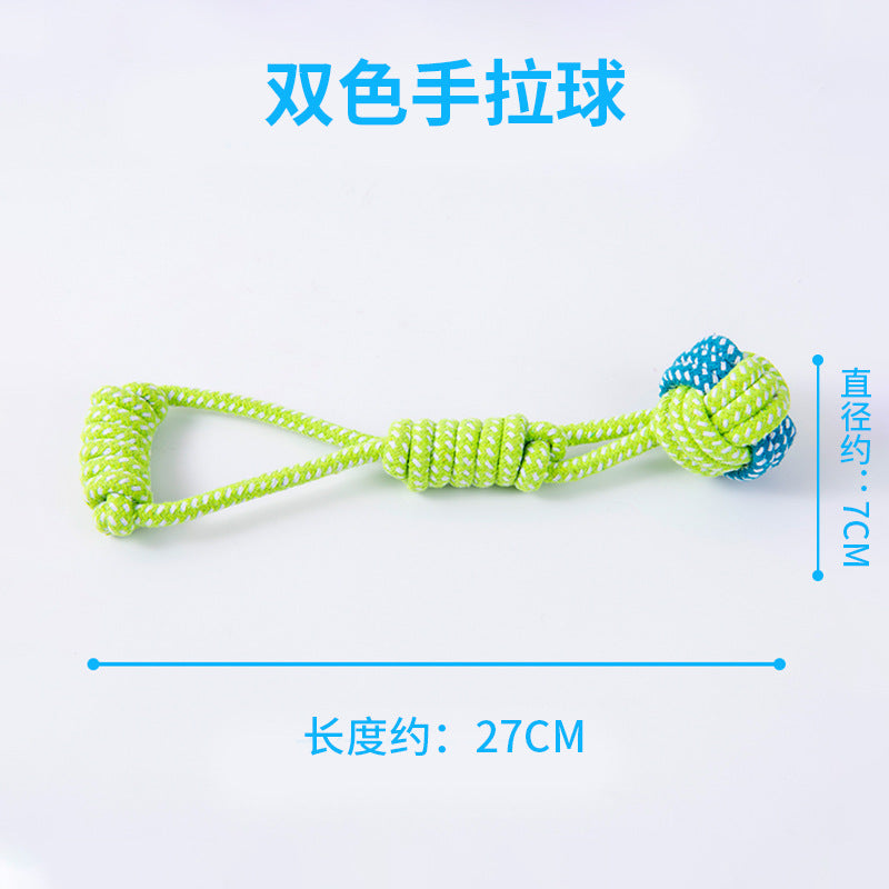 Pet Products Bite-resistant Cotton Rope Toys Grinding Teeth Cleansing Rope Knot Ball Cat Dog Bite Rope Teddy Small Dog Toys Wholesale