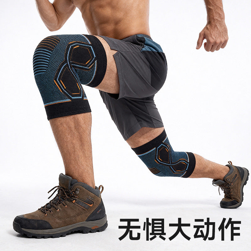 Cross-border sports knee pads running outdoor fitness knitted breathable non-slip pressurized knee joint protective cover customization