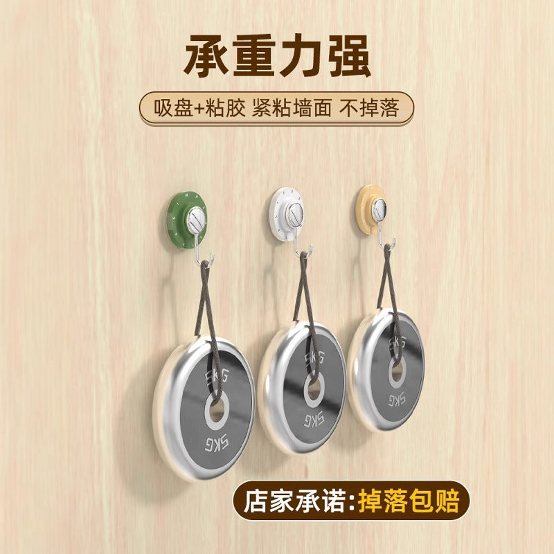 Home rotating suction cup hook Strong vacuum seamless hook Suction cup refrigerator Wooden door Tile non-punching adhesive hook