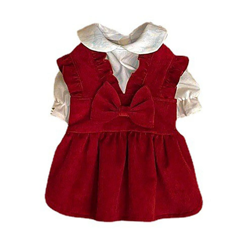 Puppy dog christmas princess skirt autumn winter teddy bizarre bear pomeranian small dog pet cat clothes winter