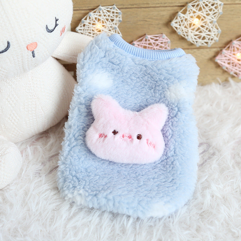 Petstyle glutinous rice dumplings milk dog clothes, cute fluffy puppy dog puppy kitten clothes, newborn cat