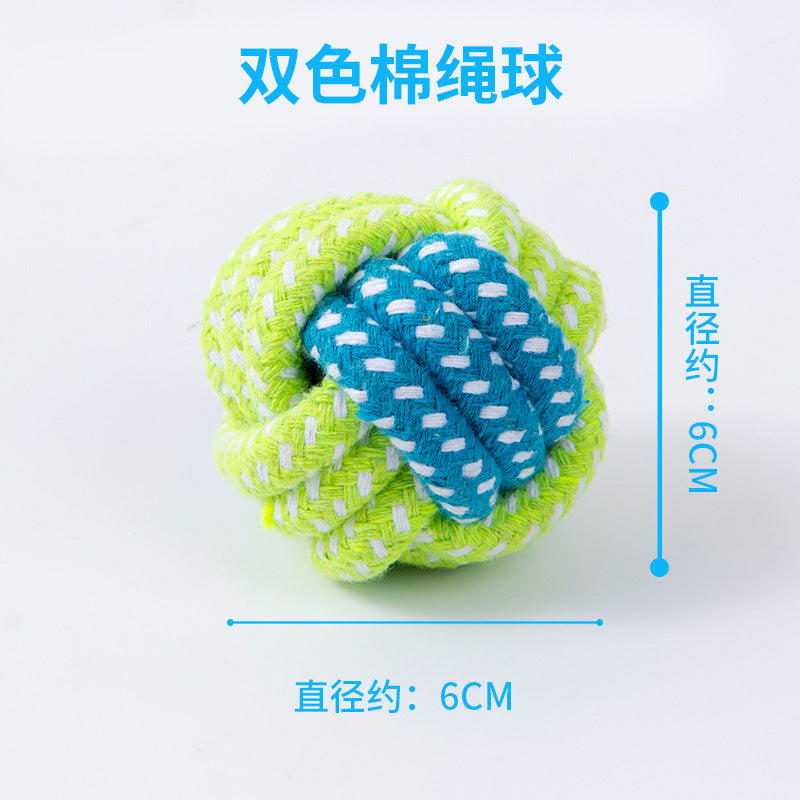 Pet Products Bite-resistant Cotton Rope Toys Grinding Teeth Cleansing Rope Knot Ball Cat Dog Bite Rope Teddy Small Dog Toys Wholesale