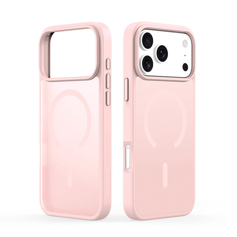 In stock, it is suitable for iPhone17 Pro magnetic skin suction mobile phone case, Apple 17 anti-drop rear case transparent cover wholesale.