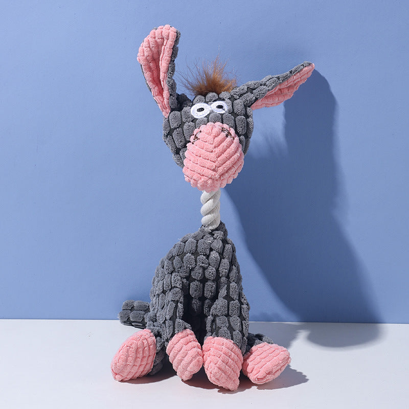Pet Toys Dog Bites Sound Toys Funny Donkey Grinding Teeth Pet Plush Toys Interactive Dog Toys