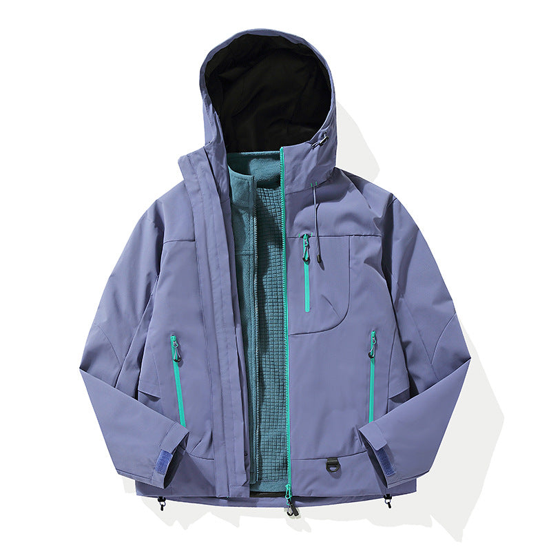 Empty mountain rain high-end flat replacement outdoor jacket hiking mountaineering entering Tibet jacket fleece liner windproof and waterproof