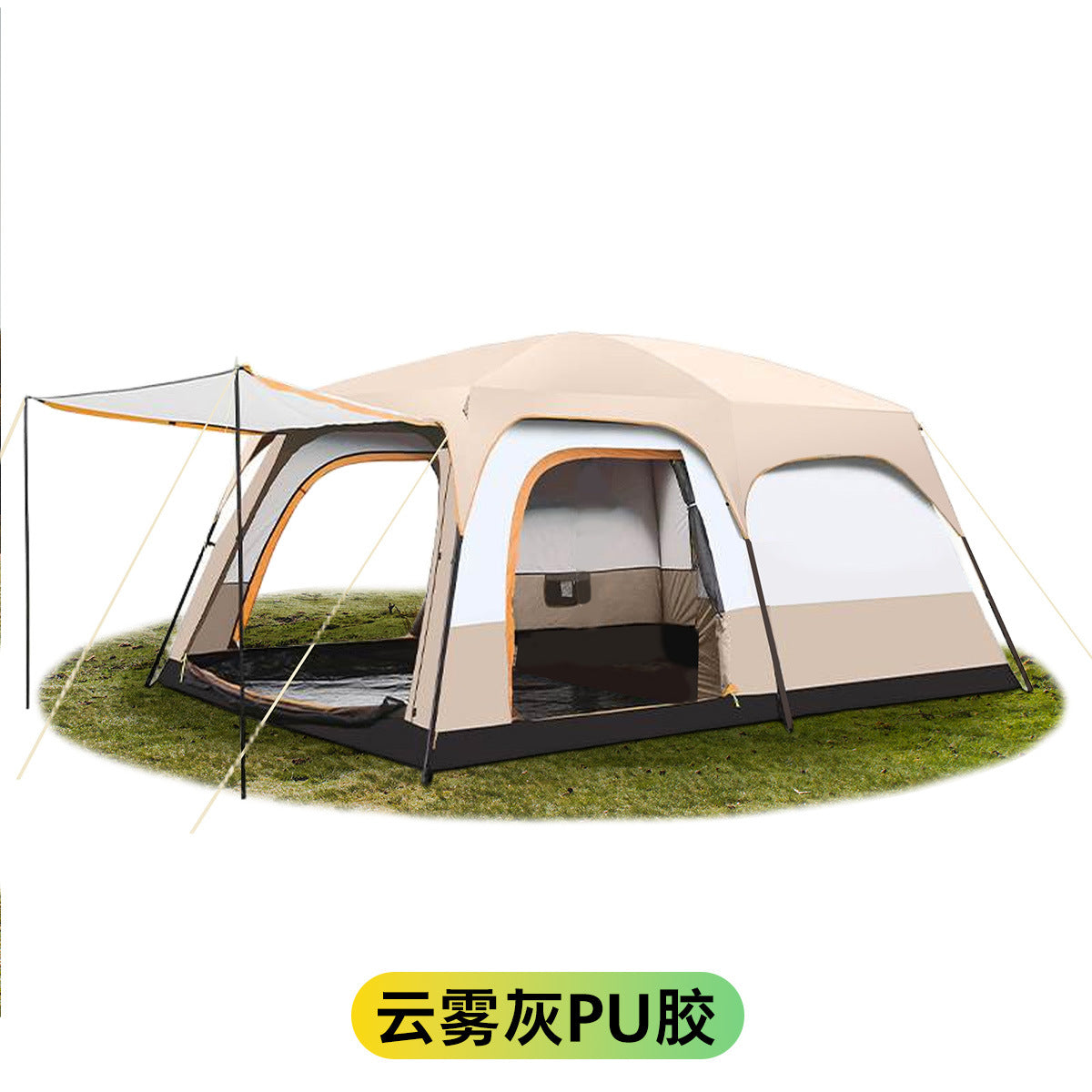 096 full series outdoor tent two bedrooms and one living room folding portable sunscreen waterproof 3-12 people camping tent