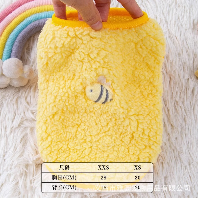 Supersmall kitten puppy dog clothes teddy puppy teacup dog newborn full moon autumn and winter milk dog milk cat vest