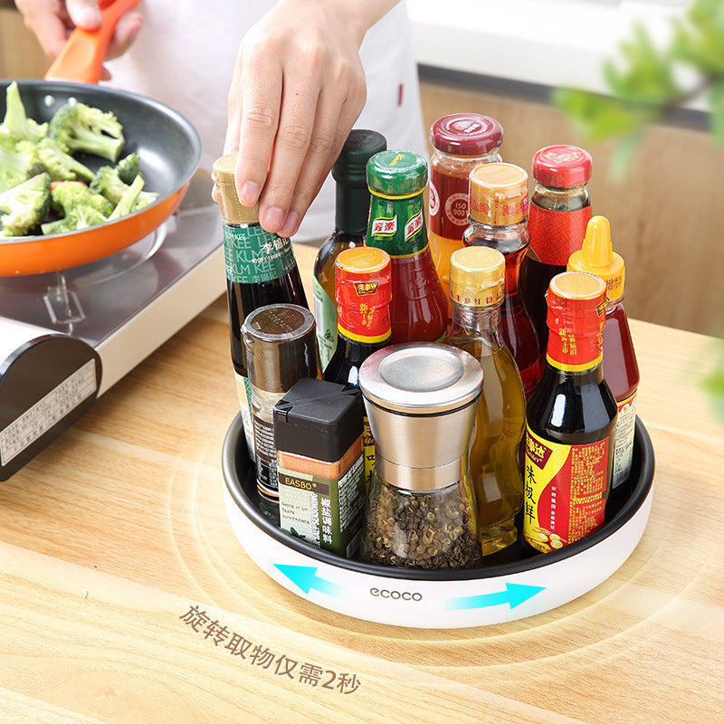 Italian cocoa rotating seasoning rack kitchen countertop multi-functional soy sauce bottle seasoning storage supplies household
